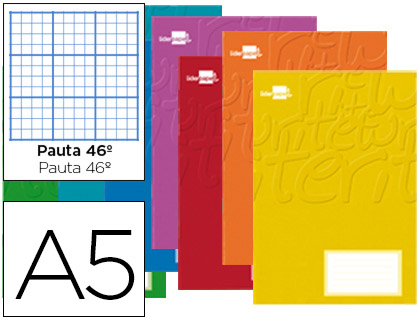 Libreta escolar Liderpapel A5 32h 60g/m² rayado nº46 colores surtidos